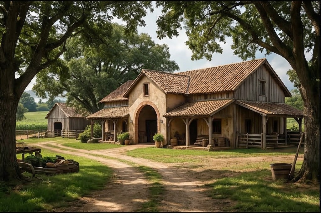 고즈넉한 농장 건물에서 느끼는 휴식