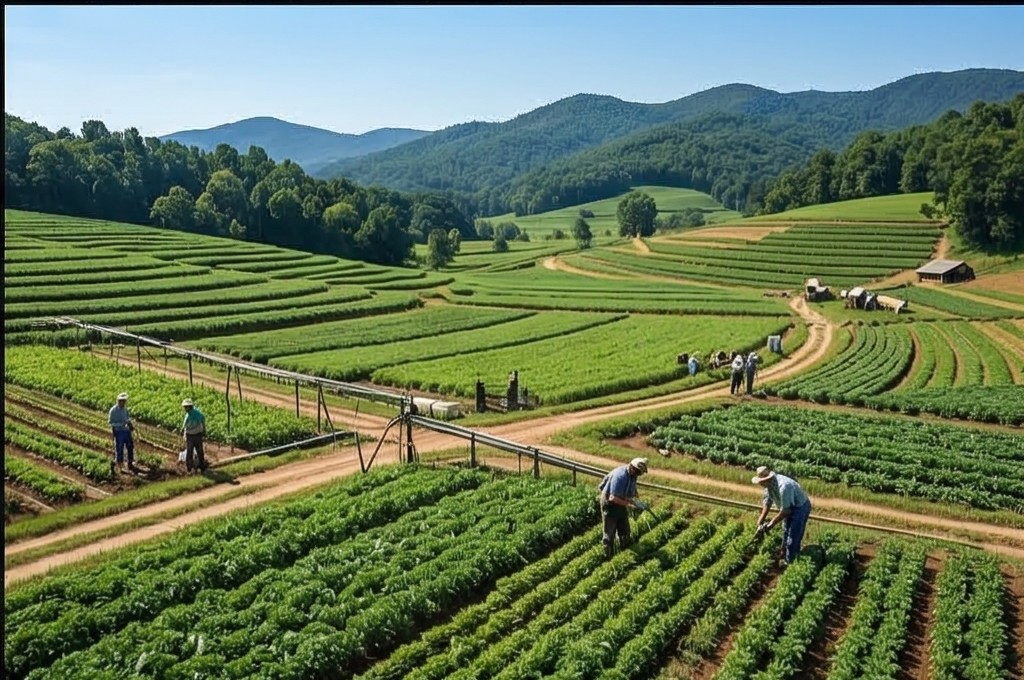 서천의 광활한 계단식 농경지