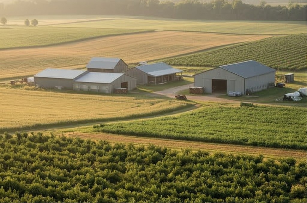 평화로운 서천 농장 전경