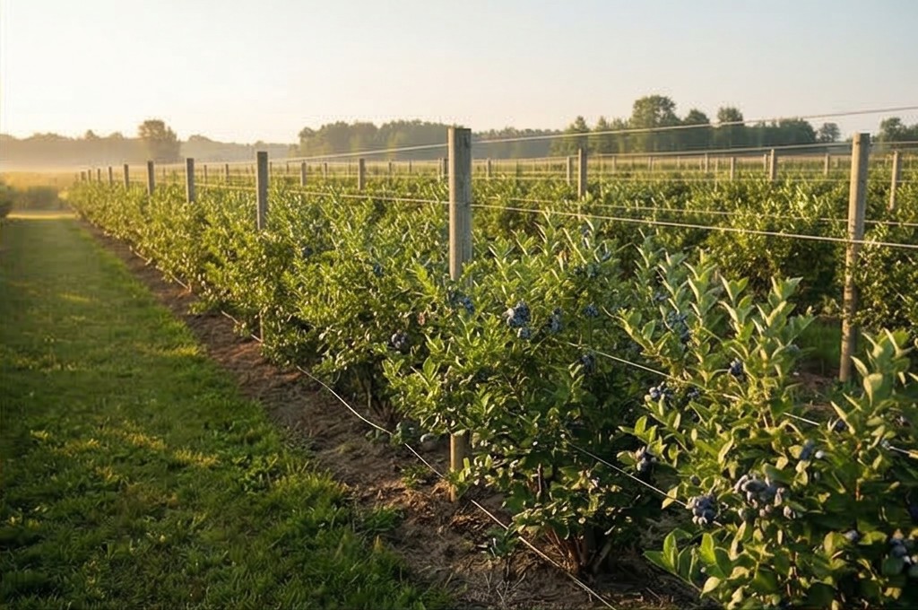 체계적으로 관리되는 블루베리 농장