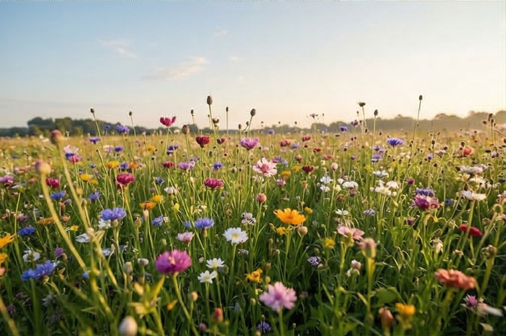 생명력 넘치는 야생화 들판