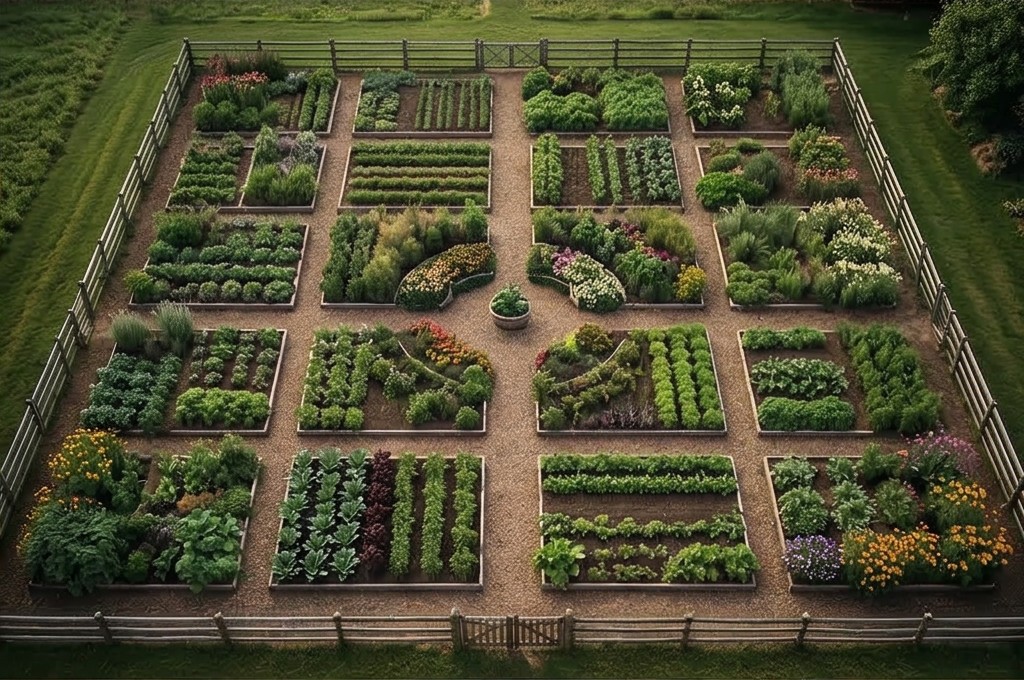 구획별 다양한 식물 정원