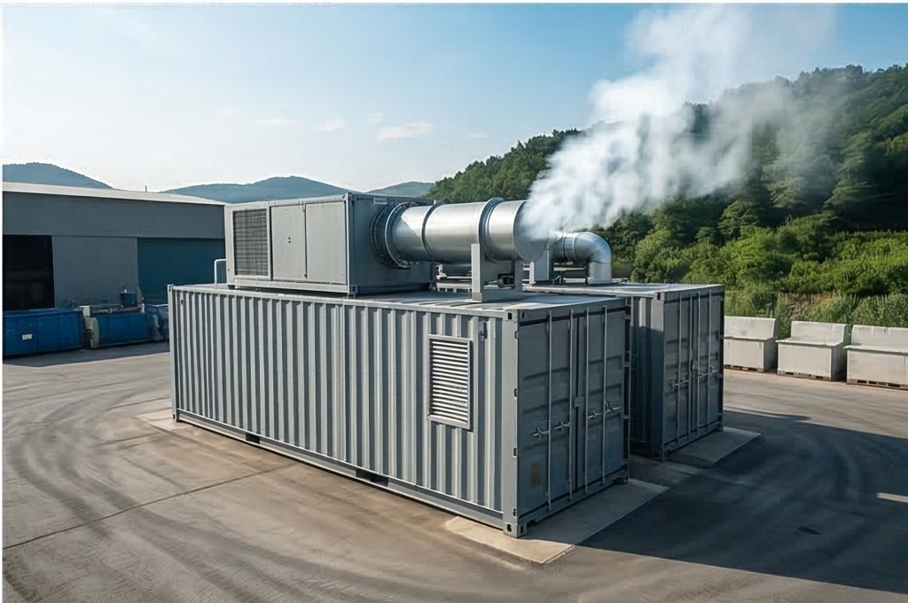 Purified steam emission scene