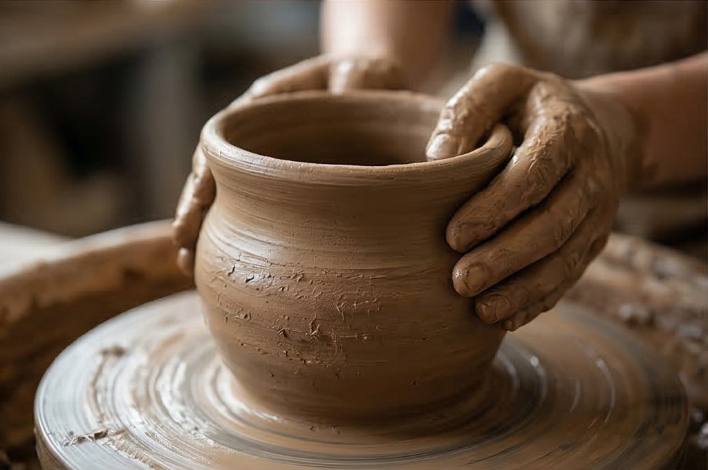 흙을 빚는 촉촉한 손