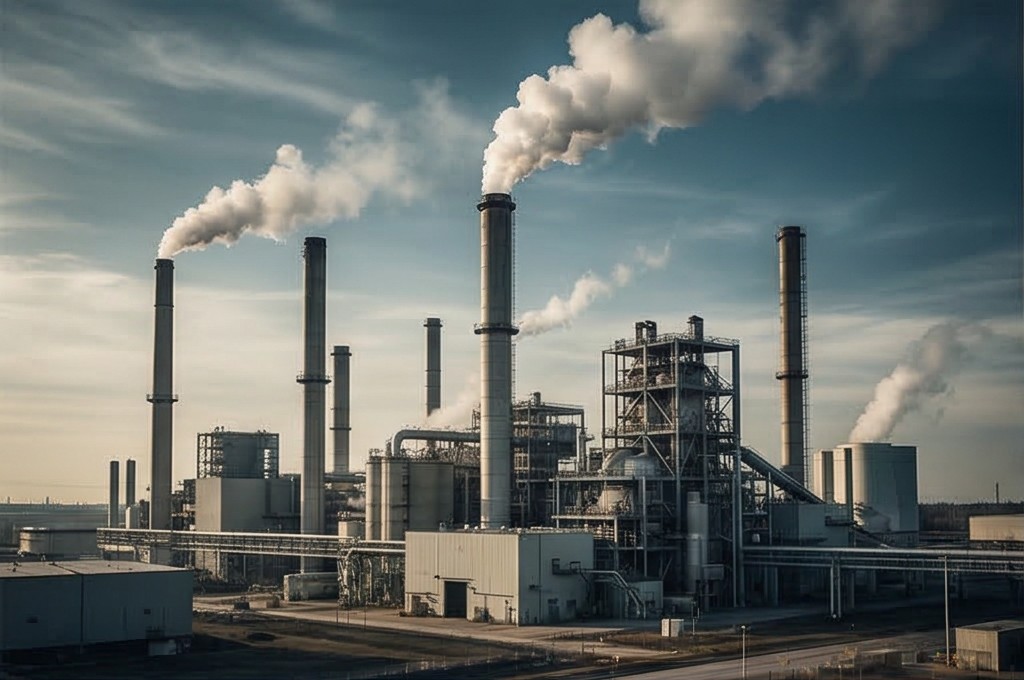 Environmental pollution industrial complex landscape