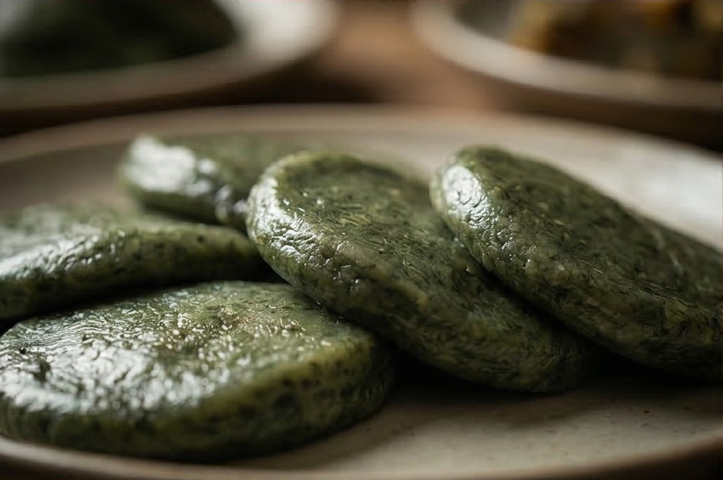 향긋한 모시쑥갠떡