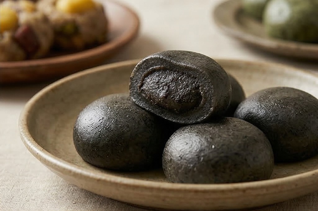 꽉 찬 흑임자 소 단면