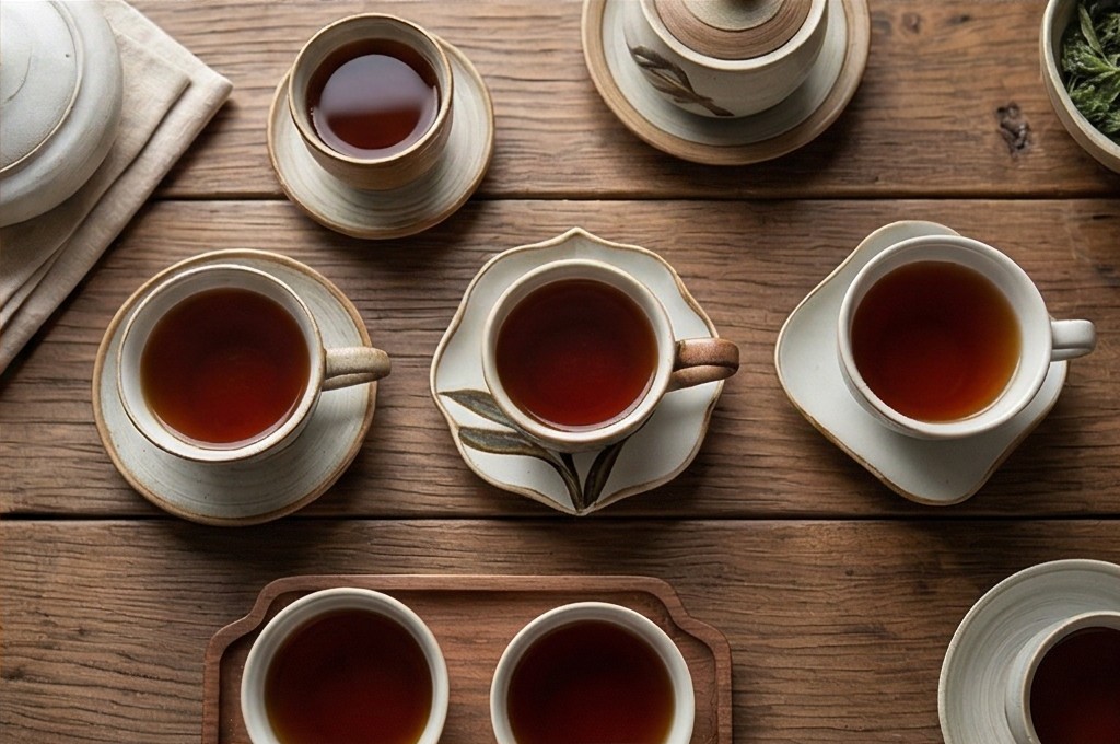 정갈한 찻잔 세팅