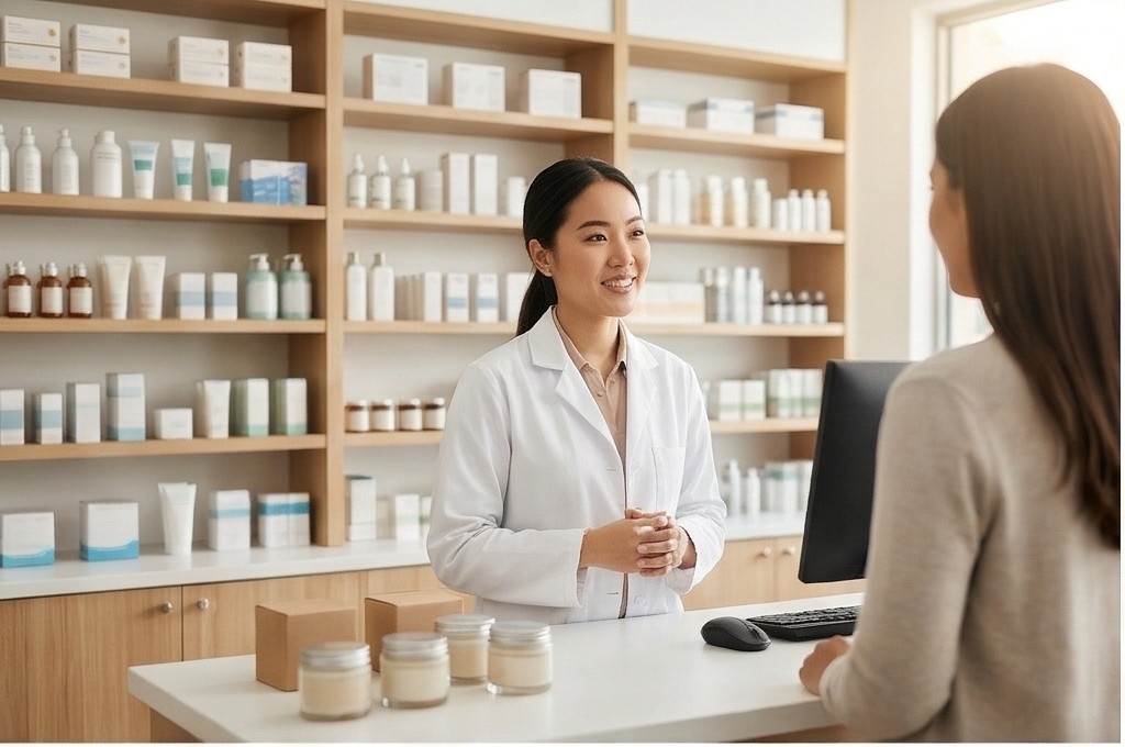 약사의 친근한 고객 응대