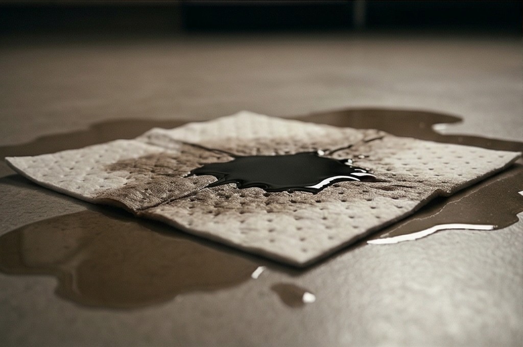 유흡착재 패드가 기름 흡수 시작