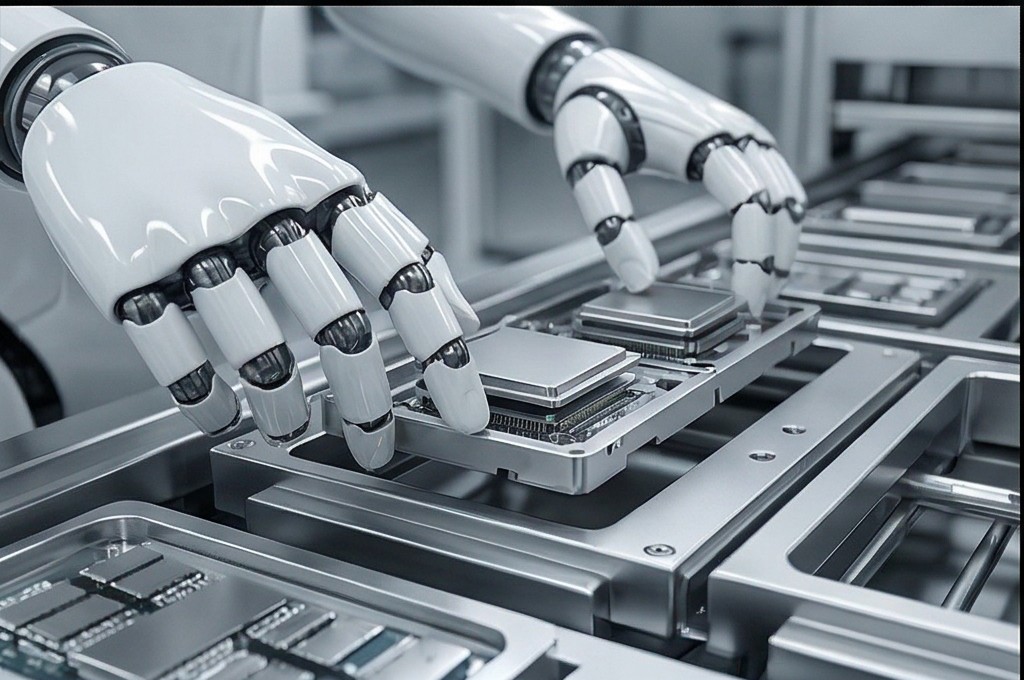 Robot Hand Operating Semiconductor Tray