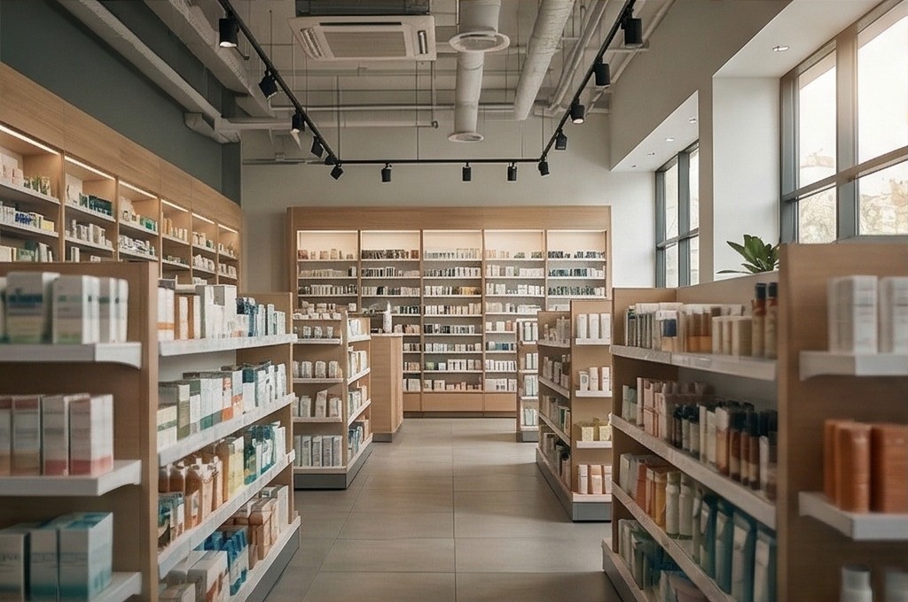 현대적 약국 인테리어