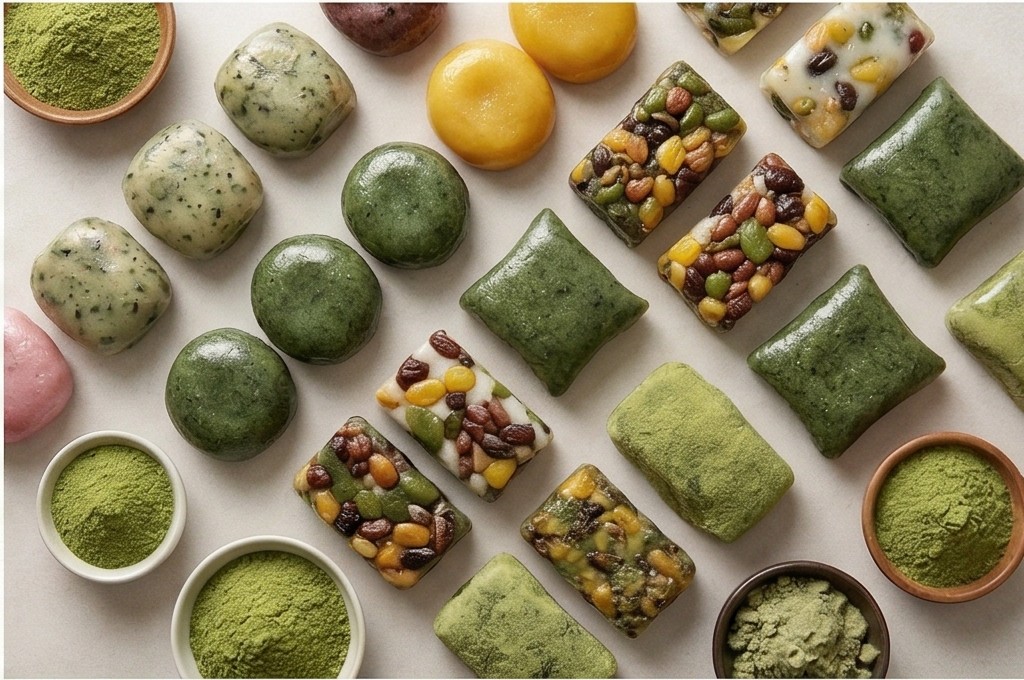 다채로운 모시떡 제품들