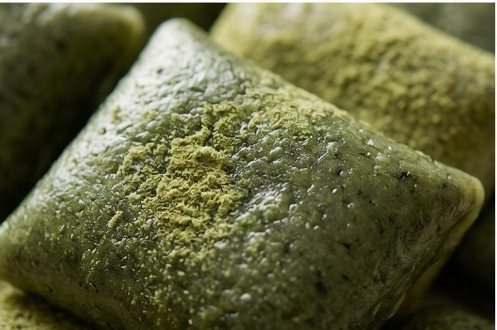 모시 가루 떡 단면