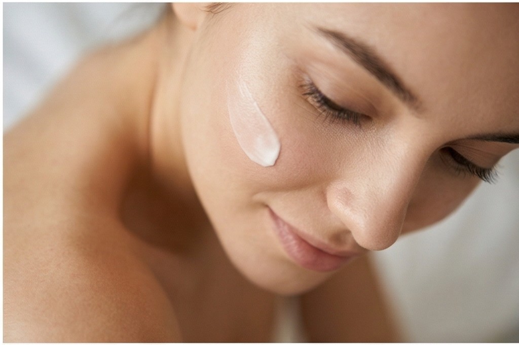 피부에 발린 크림 제형