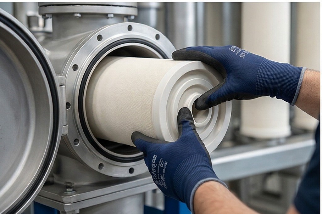 세라믹 필터 장착 작업