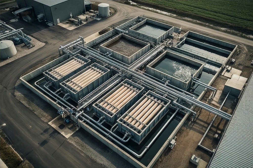 대규모 폐수 처리장 전경