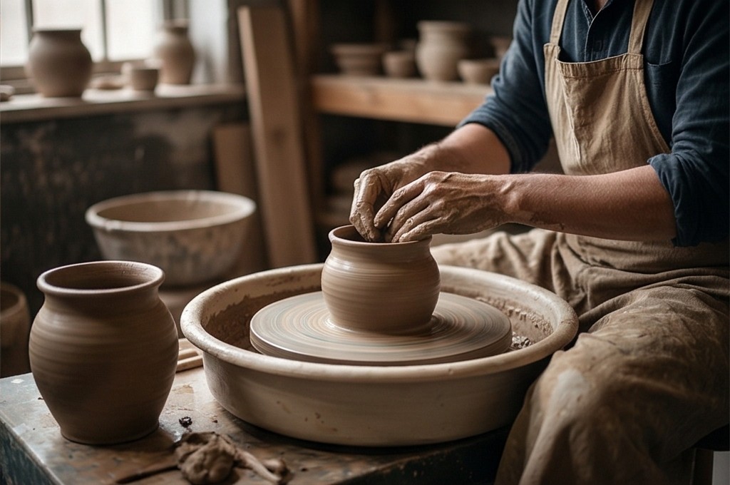 물레 시연하는 선생님과 아이들