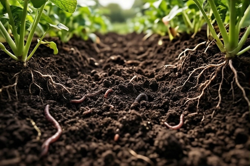 흙 속 생명력, 지렁이와 뿌리