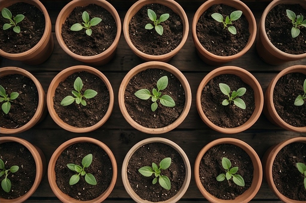 정갈한 토분 속 건강한 새싹들