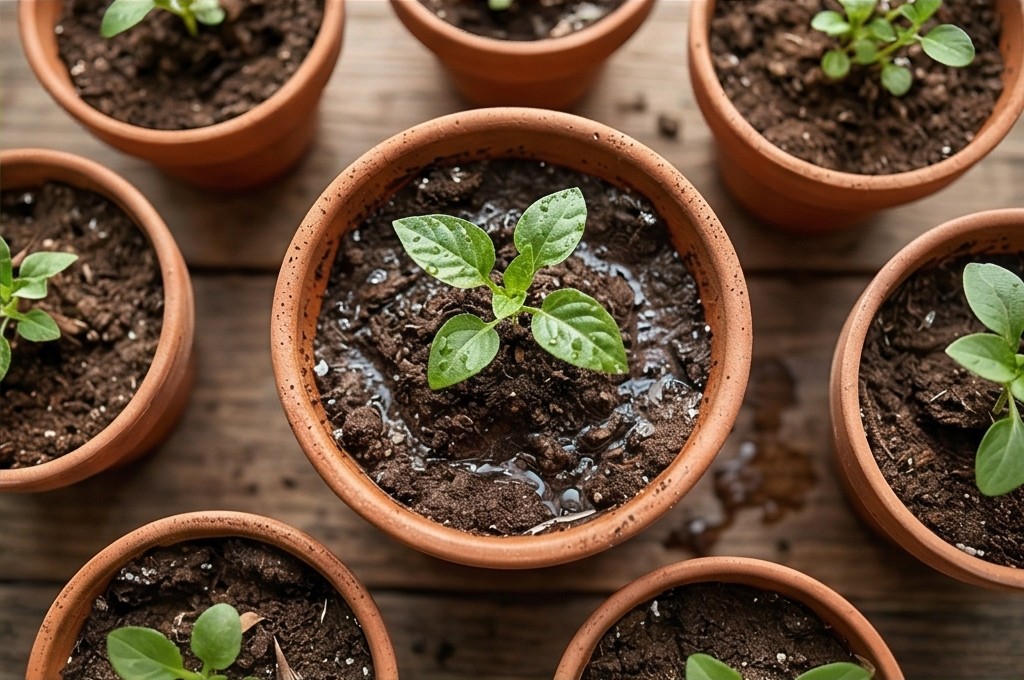 다양한 새싹 토분