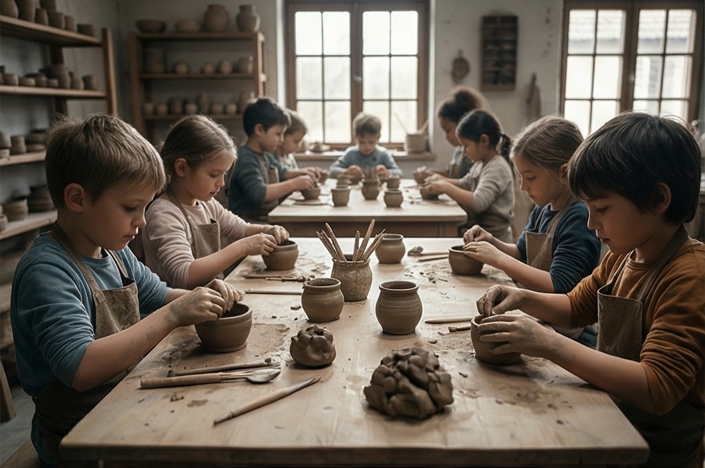 아이들이 함께하는 흙 작업