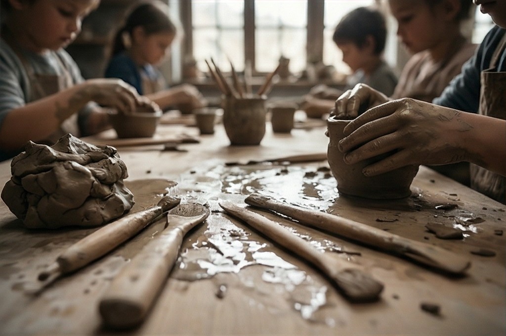 흙 만지는 아이의 손