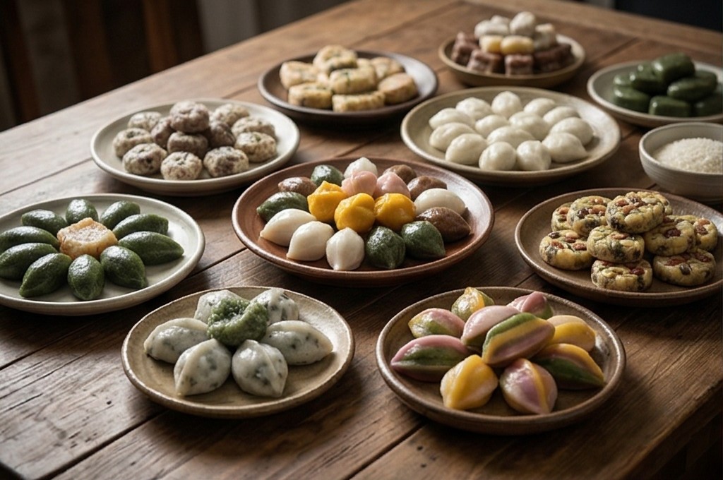 다채로운 유기농 떡의 풍성함