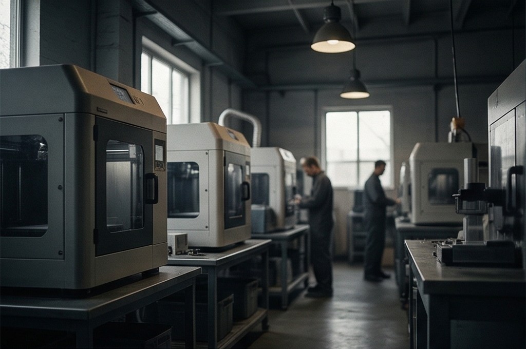 현대적인 3D 프린팅 제작실