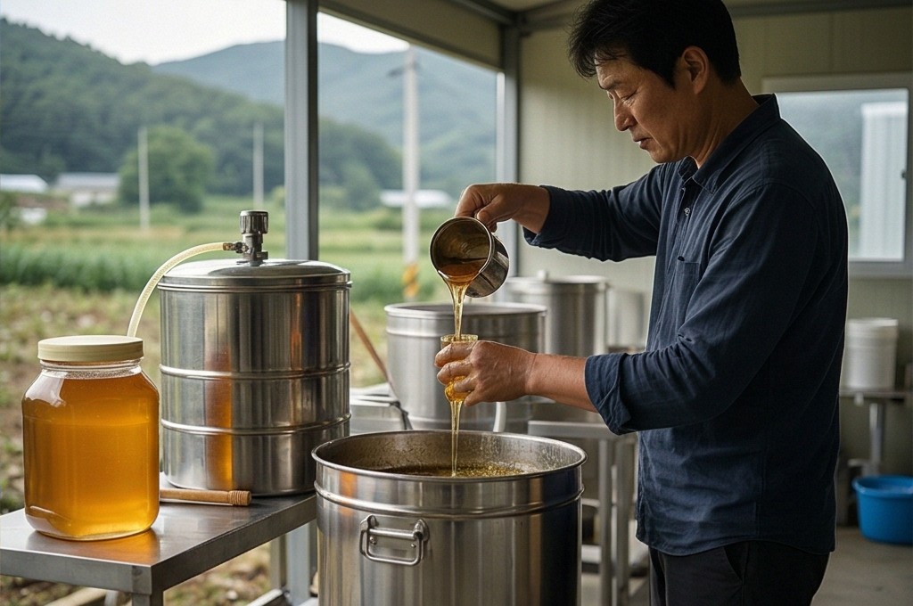 꿀 추출 장인의 정성