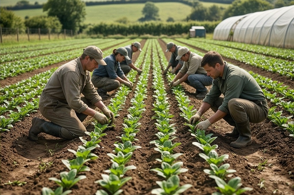 정성껏 밭을 일구는 농부들