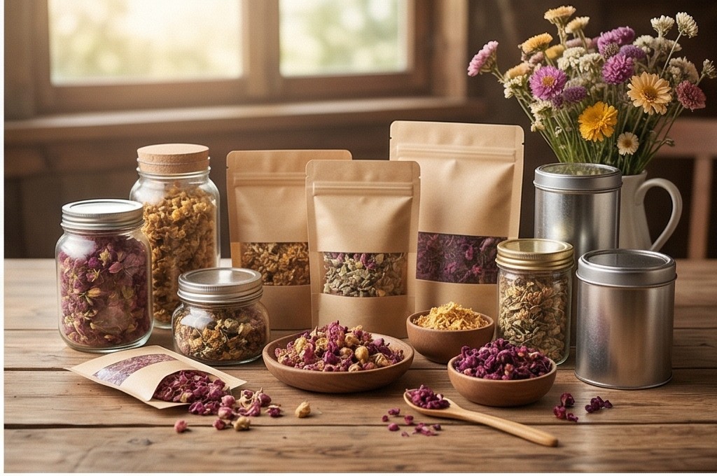 고급스러운 꽃차 패키지