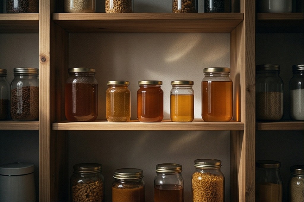 서늘한 곳에 보관된 꿀