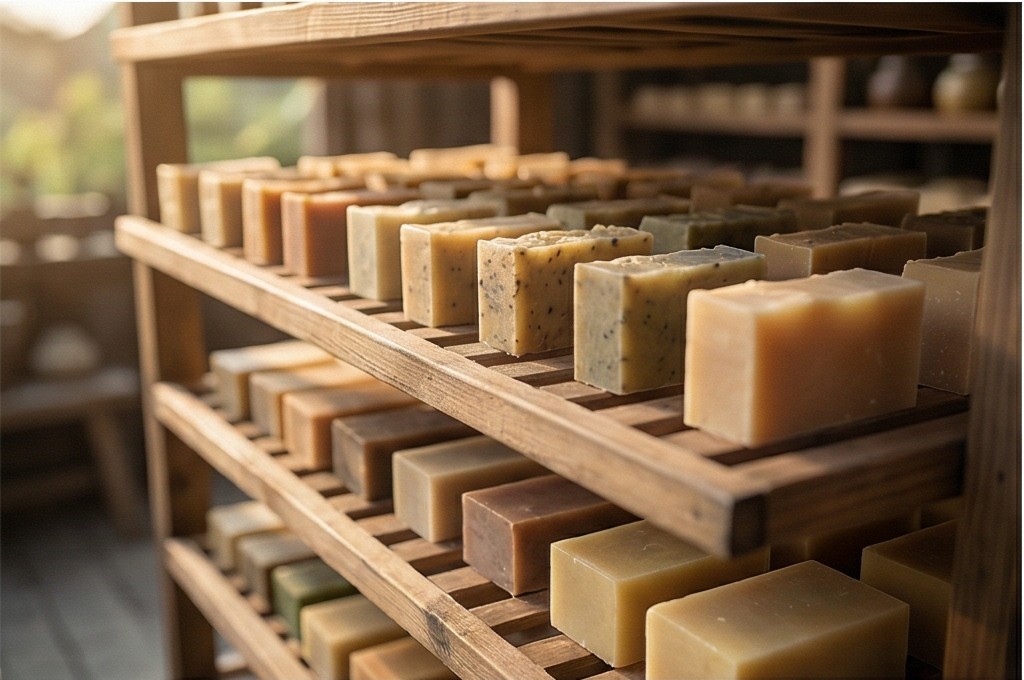 자연 숙성 중인 수제 한방 비누