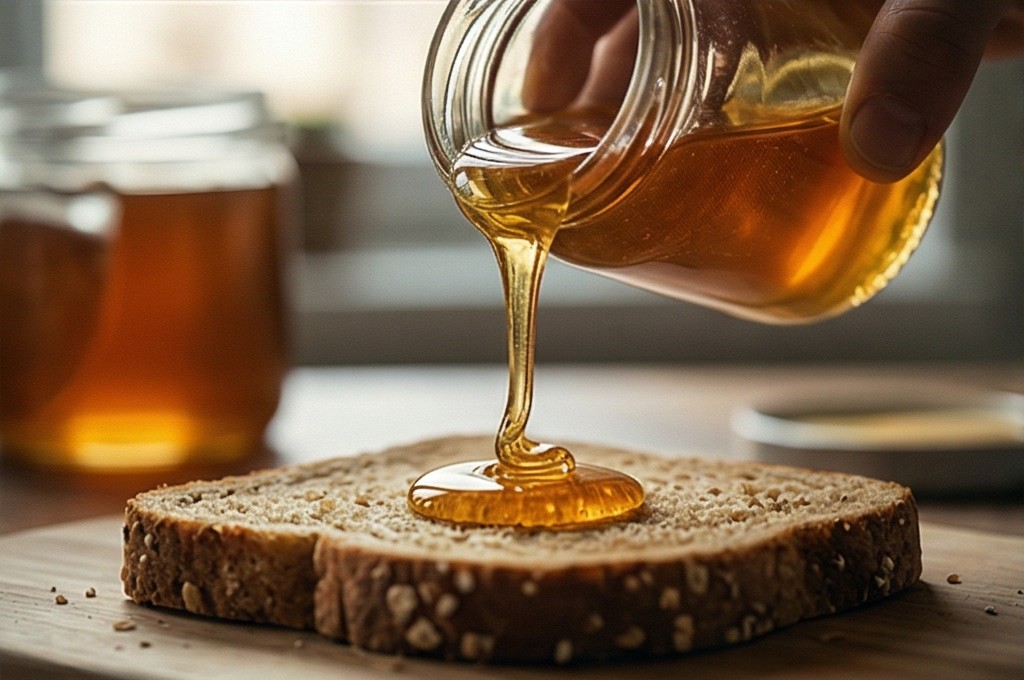 호밀빵에 곁들인 건강한 꿀