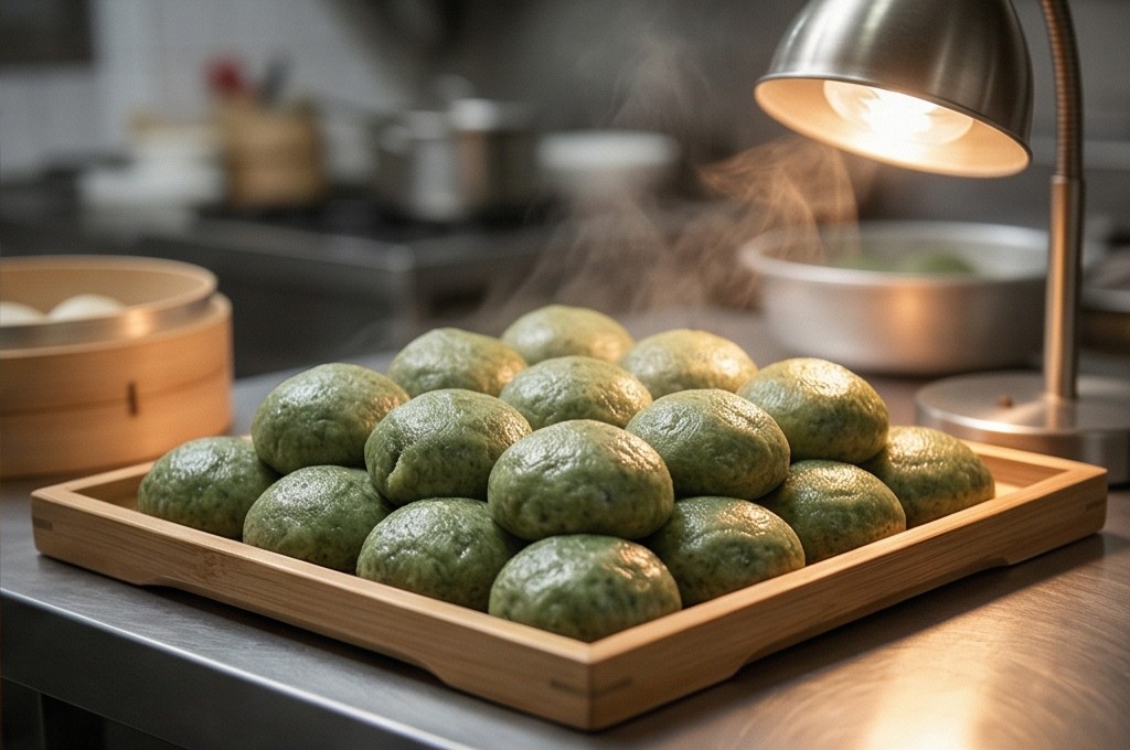 정성껏 준비된 모시떡 진열