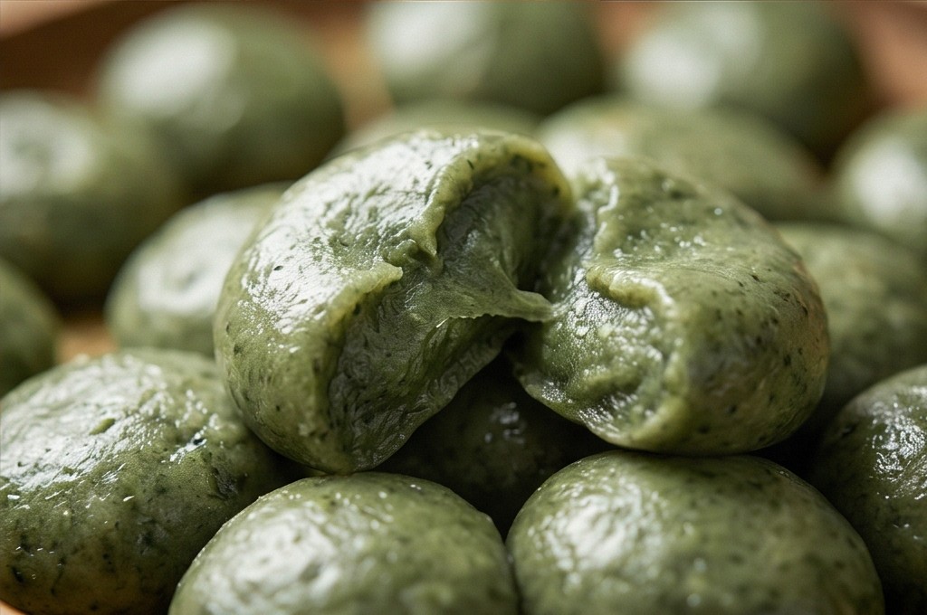 찰진 모시떡 속 질감