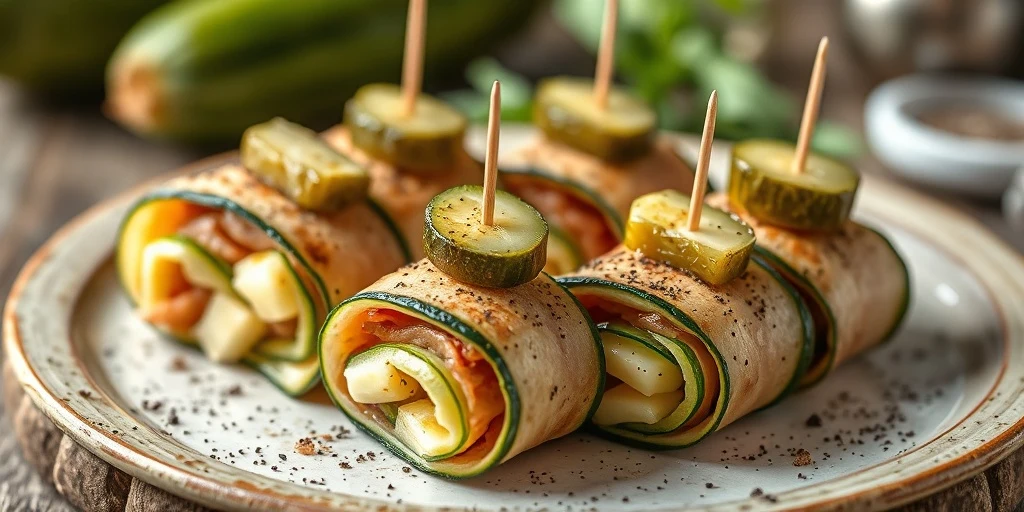 Foto de Brochetas Keto de Lomo, Queso y Calabacín