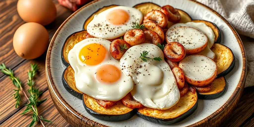 Foto de Desayuno Keto Mediterráneo: Pulpo con Berenjena y Emmental
