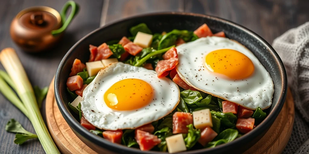 Revuelto Keto con Queso y Jamón