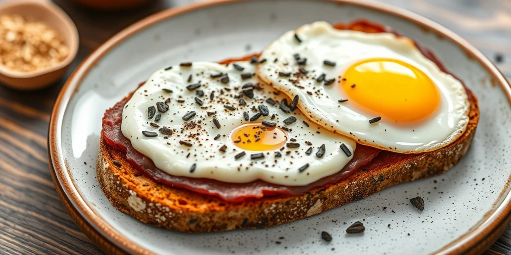 Foto de Desayuno Keto con Morcilla y Queso Azul