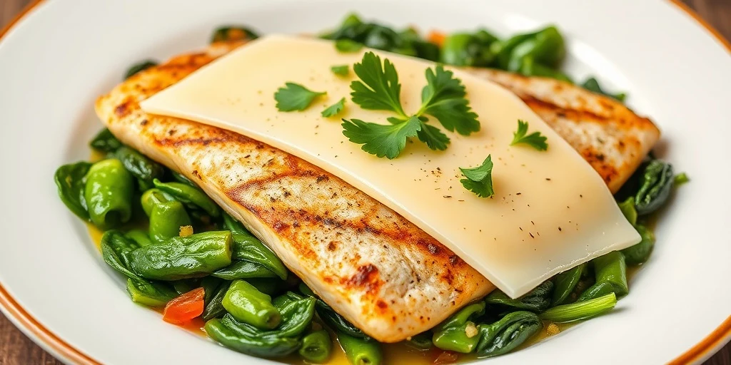 Foto de Caballa al Azafrán con Espinacas y Gouda