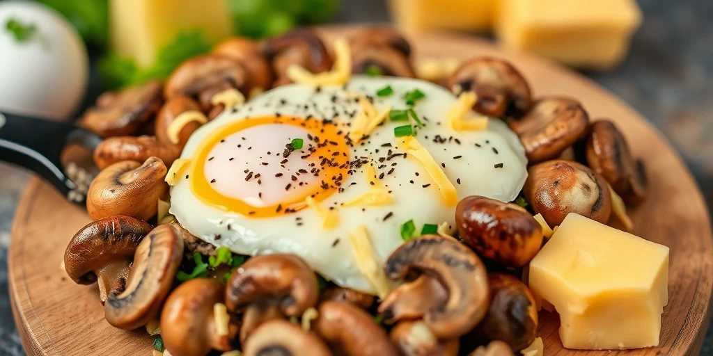 Foto de Revuelto Keto con Champiñones y Cheddar