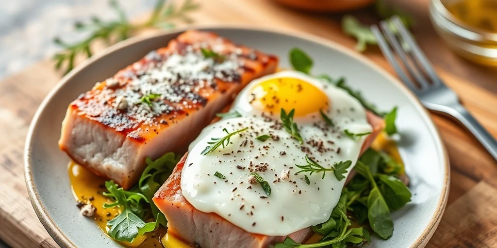 Foto de Atún a la Plancha con Rúcula y Huevos