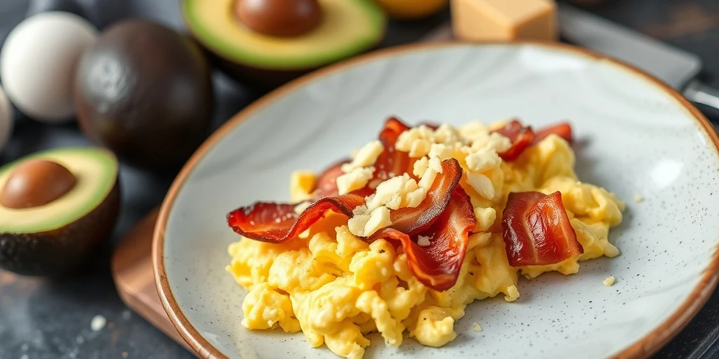 Desayuno Keto con Bacon y Aguacate