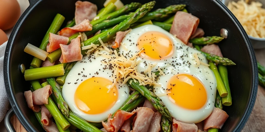 Revuelto Keto con Espárragos y Jamón