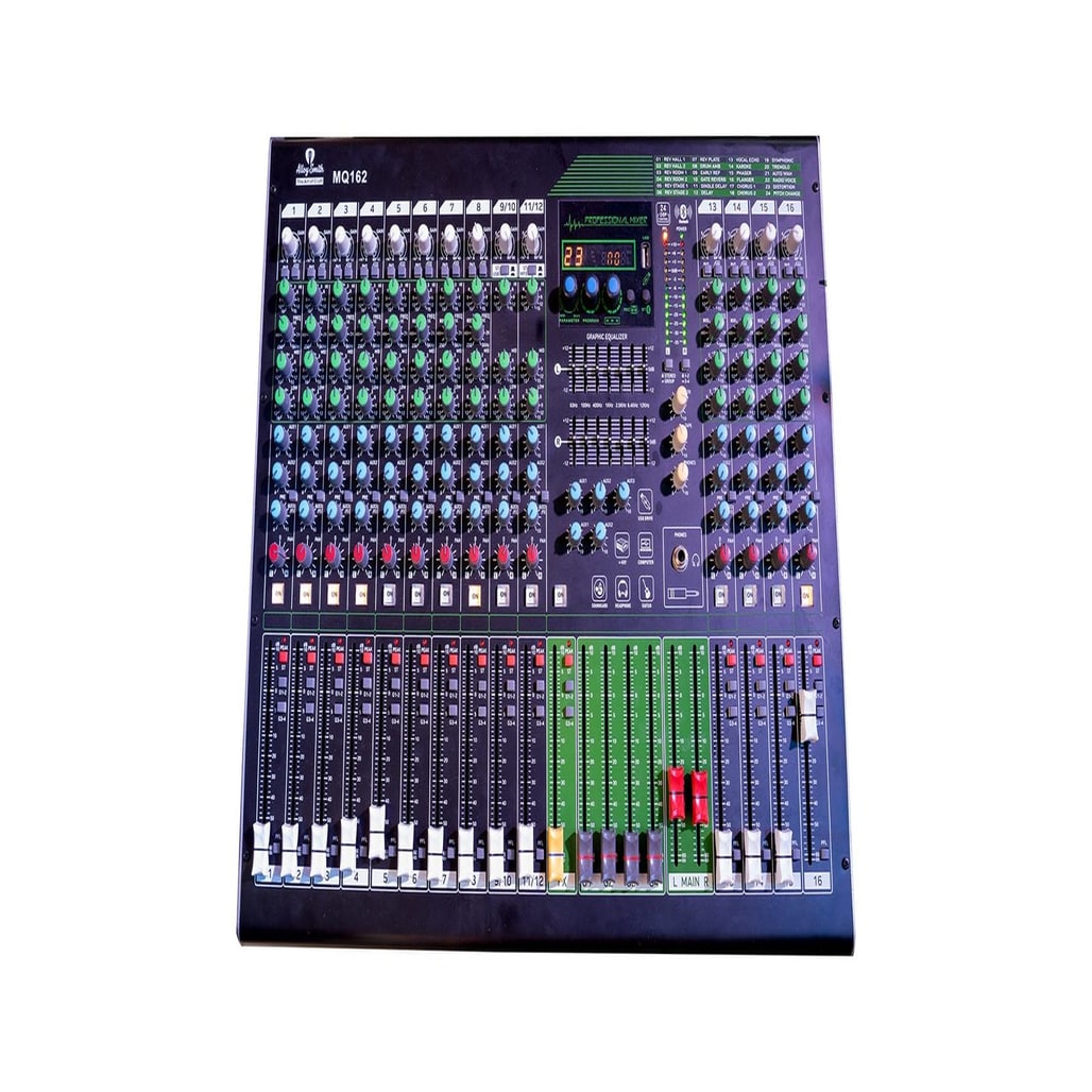 A.S MQ 16 CHANNELS Professional Mixer ALLOY AND SMITH Bluetooth, USB MP3 Player, XLR Main Out main view audio equipment Kenya
