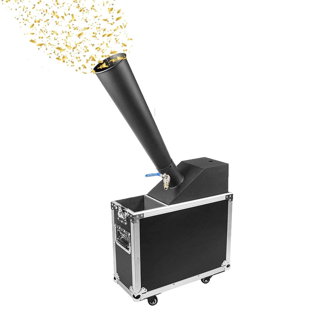 Afrilights Professional Confetti Machine AFRILIGHTS Effect Machines & Fluids 1kg - 2kg Confetti Paper/Metallic Heavy-Duty Metal Case with Industrial Wheels main view audio equipment Kenya