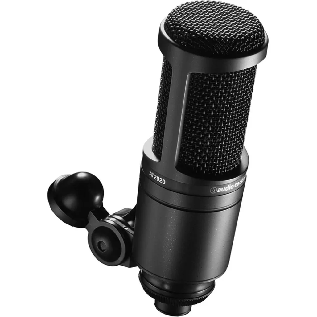Audio-Technica AT2020 Cardioid Condenser Microphone AUDIO-TECHNICA Fixed-charge back plate, permanently polarized condenser Integral 3-pin XLRM-type main view audio equipment Kenya