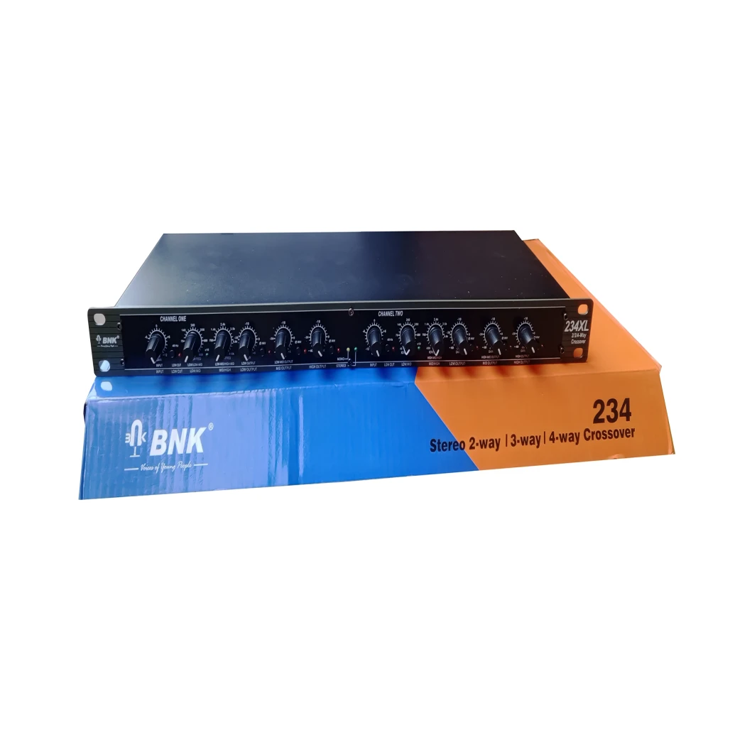 BNK 234XL Stereo 2/3 Way Mono 4-Way Crossover BNK 24dB/octave Linkwitz-Riley Standard 1U Rackmount Chassis main view audio equipment Kenya
